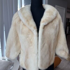 Luxury White Mink Fur Cape